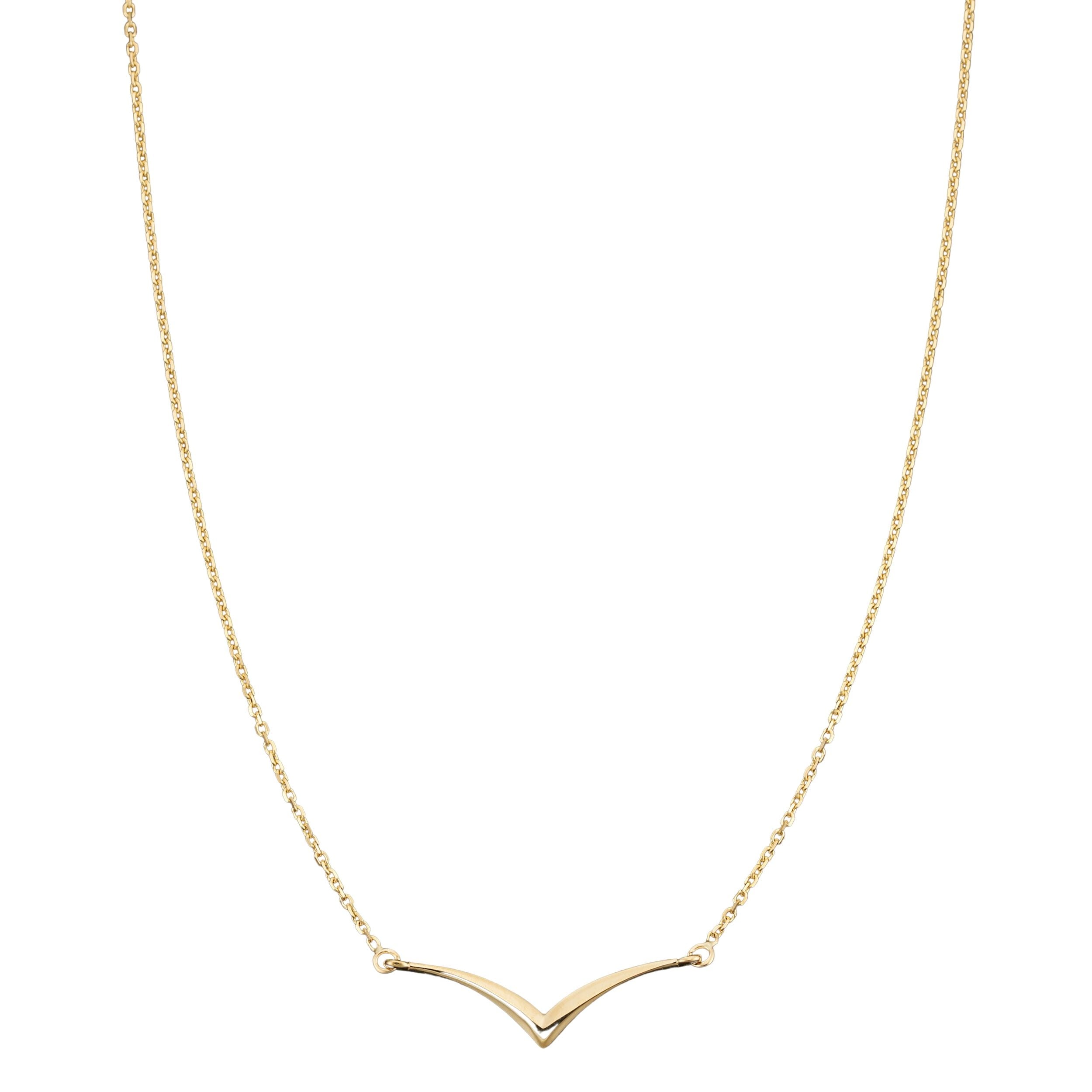 Au Naturale 10k Yellow Gold Minimalist Chevron Necklace