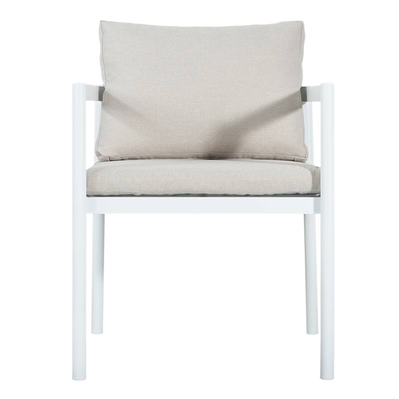 Christopher Knight Home - Outdoor Aluminum Dining Chair Set with Modern Grey Cushions