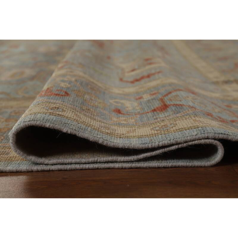 Hand Knotted Oriental 100% Wool Carpet Transitional Medallion Navy Blue & Blues Oushak Area Rug - 9' 10'' X 8' 5''