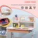 preview thumbnail 13 of 12, Qaba Wooden Kids Study Desk, Height Adjustable Children School Study Table, Student Writing Desk with Tilt Desktop