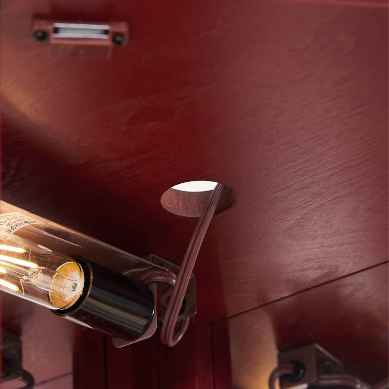 GDFStudio - Traditional Storage Corner Curio Cabinet with Lighted Glass Shelves