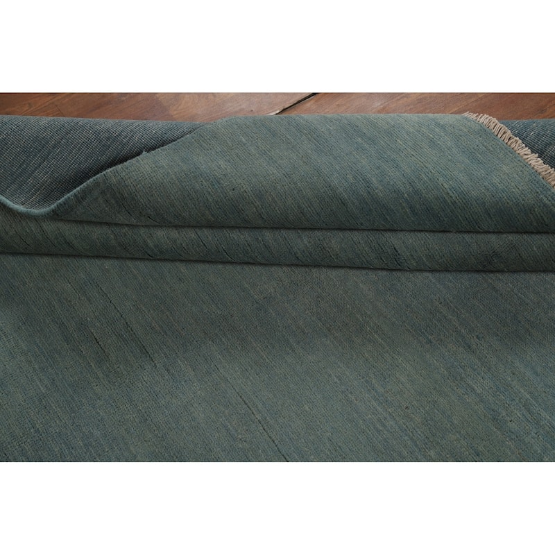 Aqua Blue & Green Modern Gabbeh Oriental Area Rug Handmade Wool Carpet - 4'10" x 6'10"
