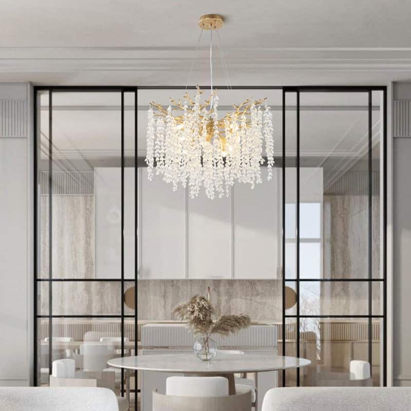 KAYLA 23.7 in Crystal Tree Branch Round Chandelier