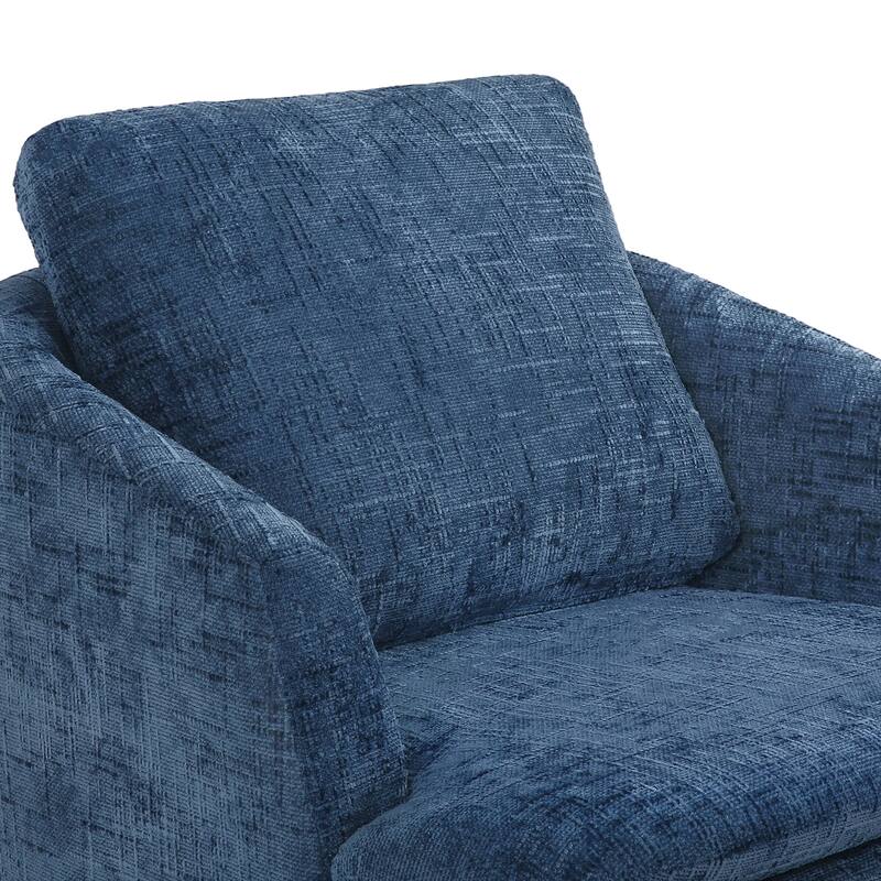 360°Swivel Accent Chair, Swivel Barrel Chair, Modern Chenille Round Accent Chairs With Armrests And Rotating Base