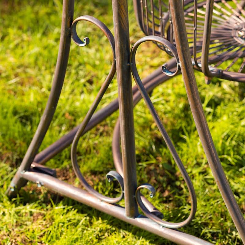 "Oasis" iron Garden Swing Chair in Antique Bronze - 42.9x35.4x78.74