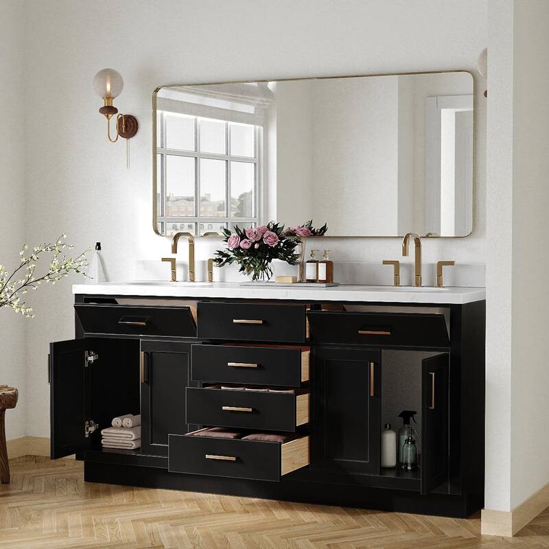 Ariel T072DCQOVO Hepburn 72" Free Standing Double Oval Basin Vanity