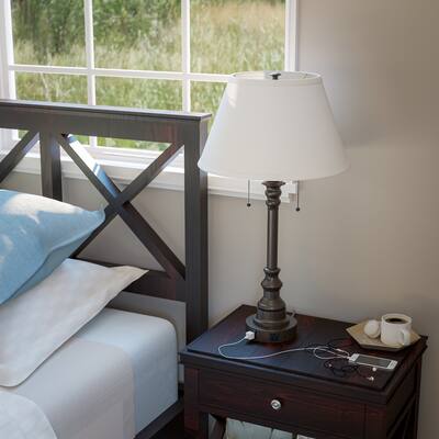 Davies Bronze Double Outlet Table Lamp