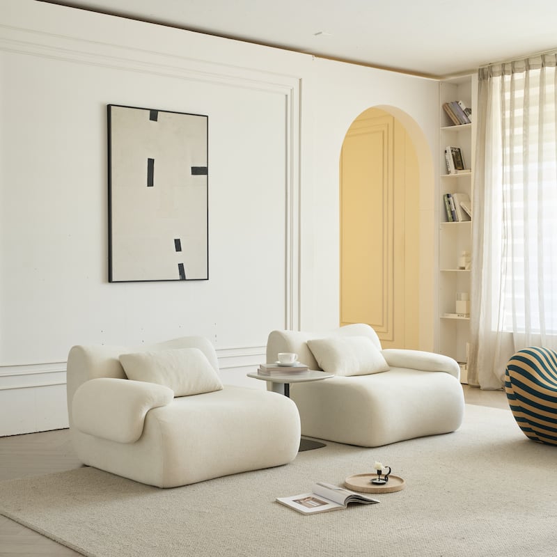 Ergonomics Loveseat Sofa with Curved Deep Seat