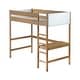 preview thumbnail 12 of 18, Twin Size Rubber Wooden Loft Bed with Desk,Ladder,Safety Guardrails,Teddy Fleece Fabric Headboard/Footboard
