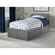 preview thumbnail 3 of 8, Orlando Twin XL Platform Bed with Footboard and 2 Storage Drawers in Grey