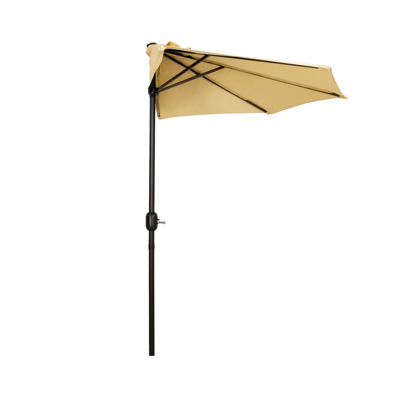 9' Sutton Half Round All-Weather Crank Patio Umbrella