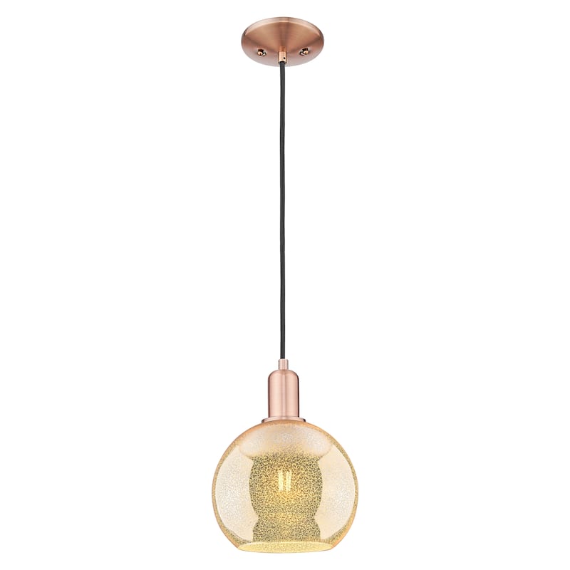 Innovations Lighting Endless Possibilities Arcadia - Athens - 1 Light 8" Cord Hung Mini Pendant - Mercury/Antique Copper