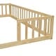 preview thumbnail 16 of 15, Two Twin Floor Bed with Fence,Guardrails