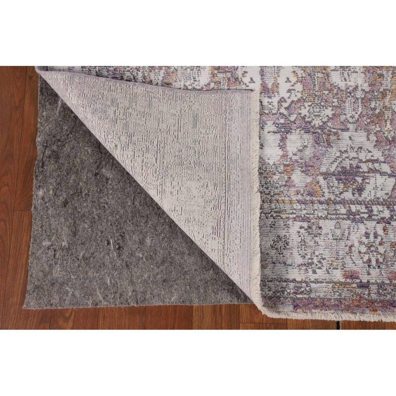 Purple Art & Craft Turkish Area Rug Machine Made Floral Carpet - 5'0" x 8'0"