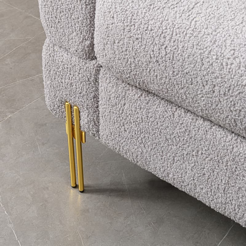 Velvet Upholstered Sofa,Gold Metal Legs,Pillows Included,Living Room