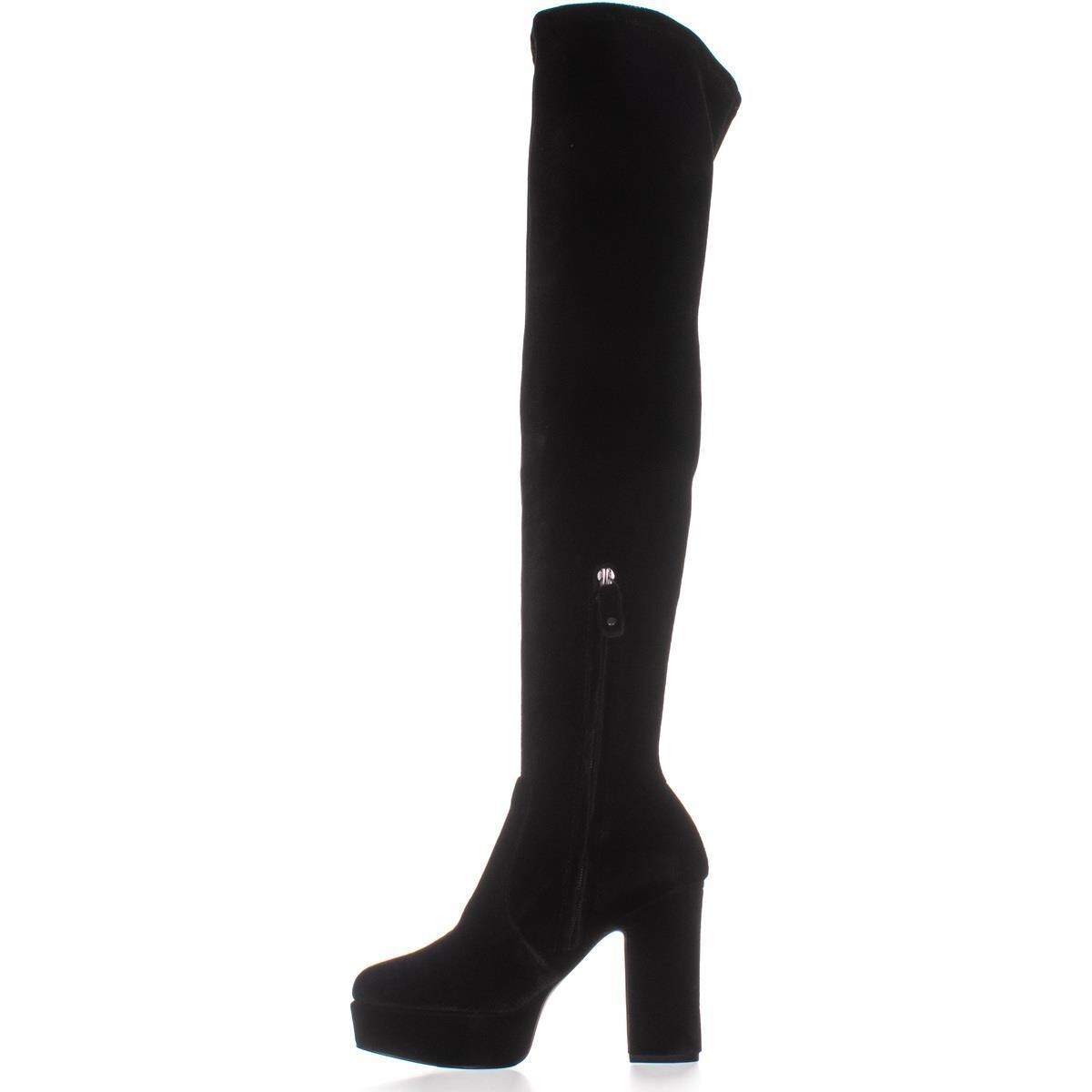 black velvet platform boots