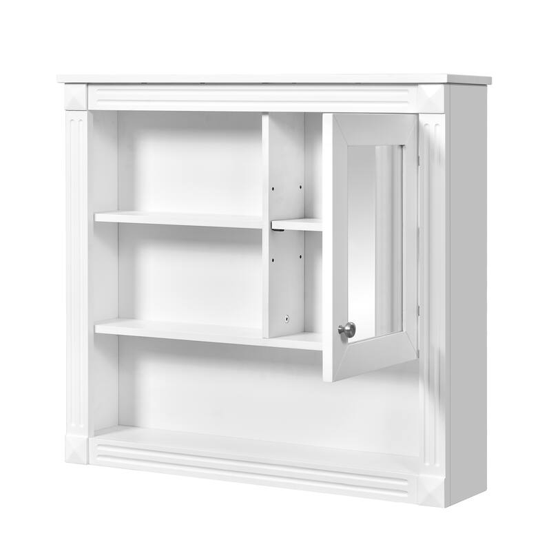 32'' Bathroom Wall Cabinet with Mirror, Wall Mounted Medicine Cabinet with 4 Shelves, Adjustable Shelves