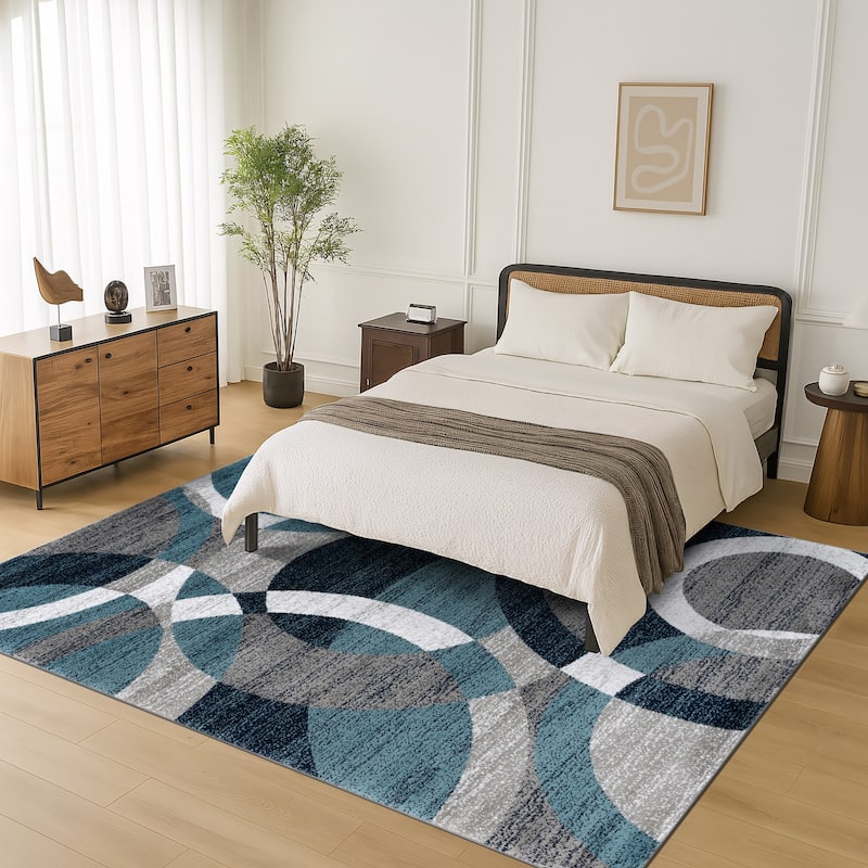 World Rug Gallery Geometric Circles Area Rug