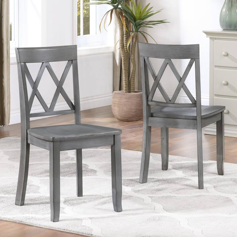 Vintage Cross Back Wood Double X-Back Dining Chairs