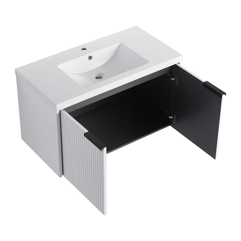 Wall Mounted Bathroom Vanity with Resin Sink