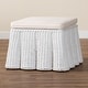 preview thumbnail 23 of 32, Palm Scallop Natural Rattan Ottoman with Cushion – Handwoven Wicker Accent Bench or Footrest for Living Room or Sunroom, Square