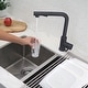 preview thumbnail 3 of 9, STYLISH Matte Black Single Handle Pull Down Kitchen Faucet with Cold Water Tap