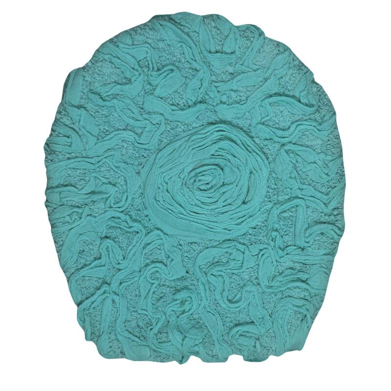 Home Weavers Bell Flower Cotton Soft, Water Absorbent Toilet Seat Lid Cover, Machine Washable 18"x18" Toilet Lid Cover