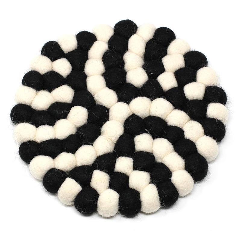 The Curated Nomad Southard Neutral Felt Ball Trivet