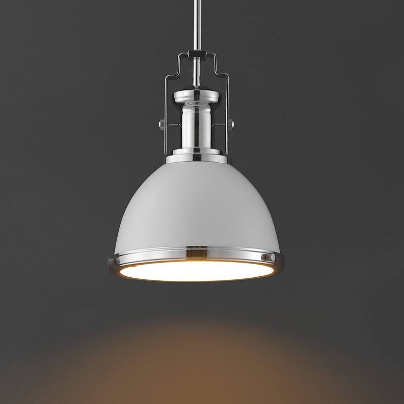 Deere Adjustable Iron/Glass Vintage LED Dome Pendant, by JONATHAN Y