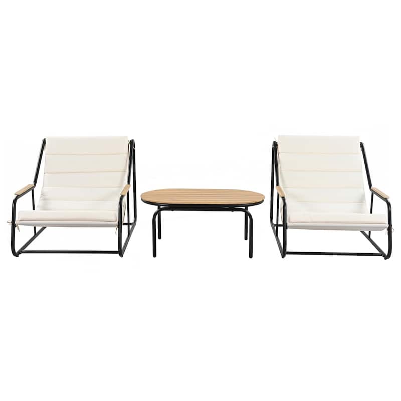 Outdoor Chaise Lounge Chairs Set of 3