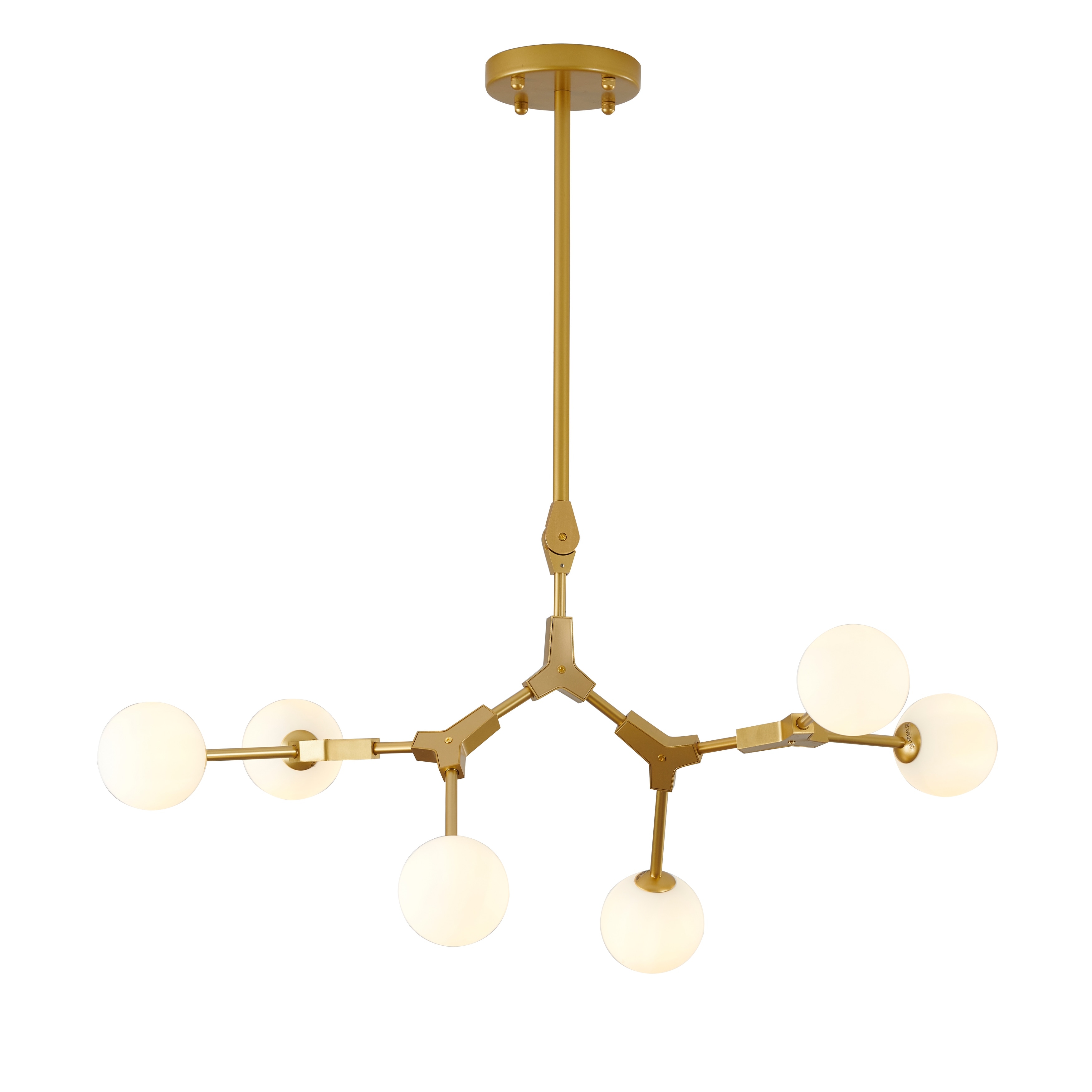 Transitional 6 Light Gold Iron Chandelier