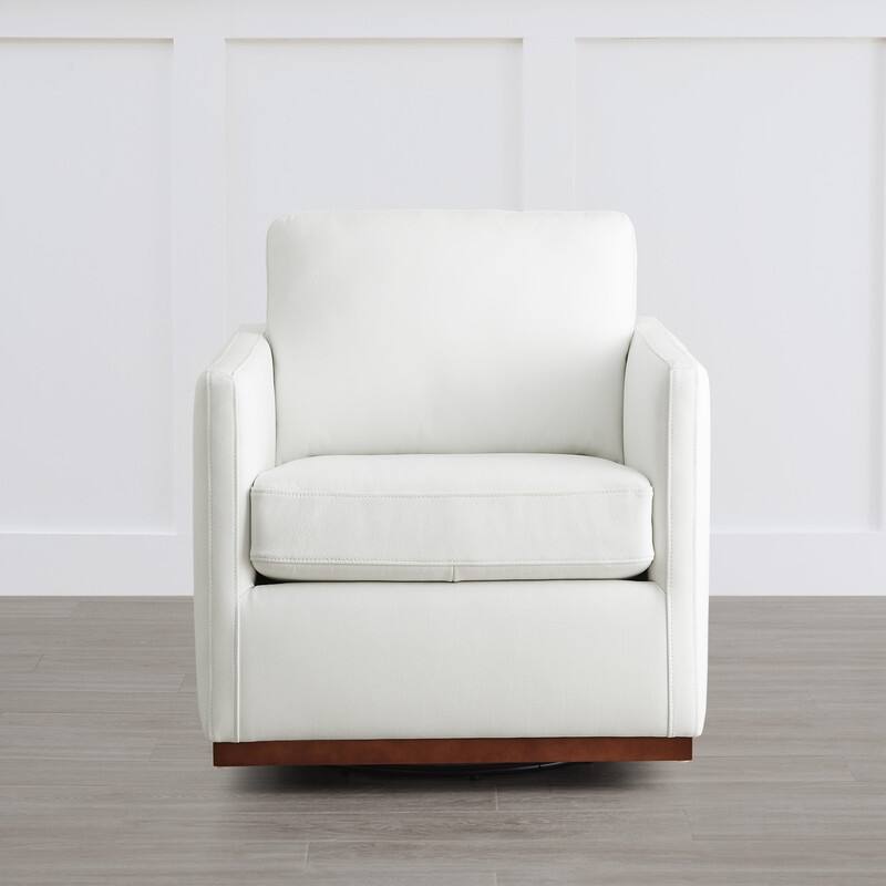 Spruce & Spring Modern Swivel Accent Chair with Wooden Base