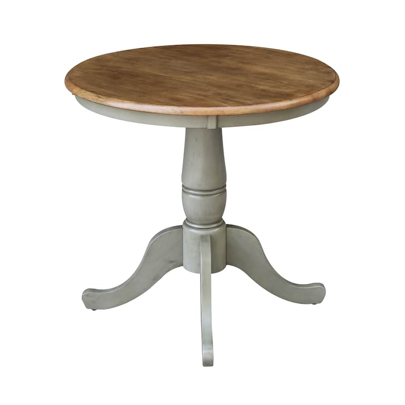 30" Round Top Pedestal Table - Hickory/Stone