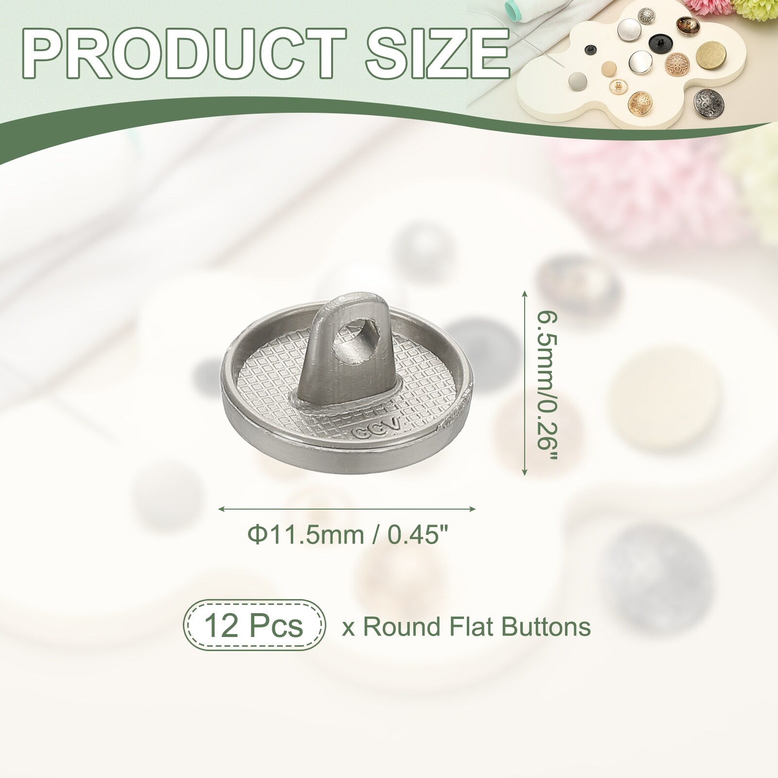 Metal Round Flat Buttons, Alloy Shank Round Shaped Sewing Buttons - Fitting for (Men - Women - Coat)