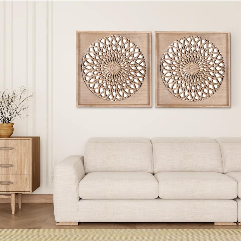Wood Accent Wall Mirror