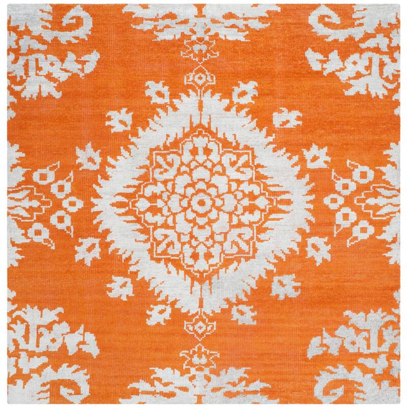 SAFAVIEH Hand-knotted Stone Wash Theddy Modern Wool Rug - 6' Square - Gold