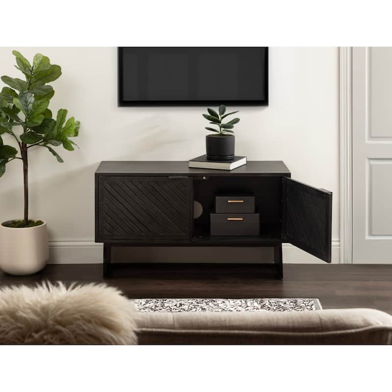 Kate and Laurel Mezzeta Wood TV Stand - 38x15x22