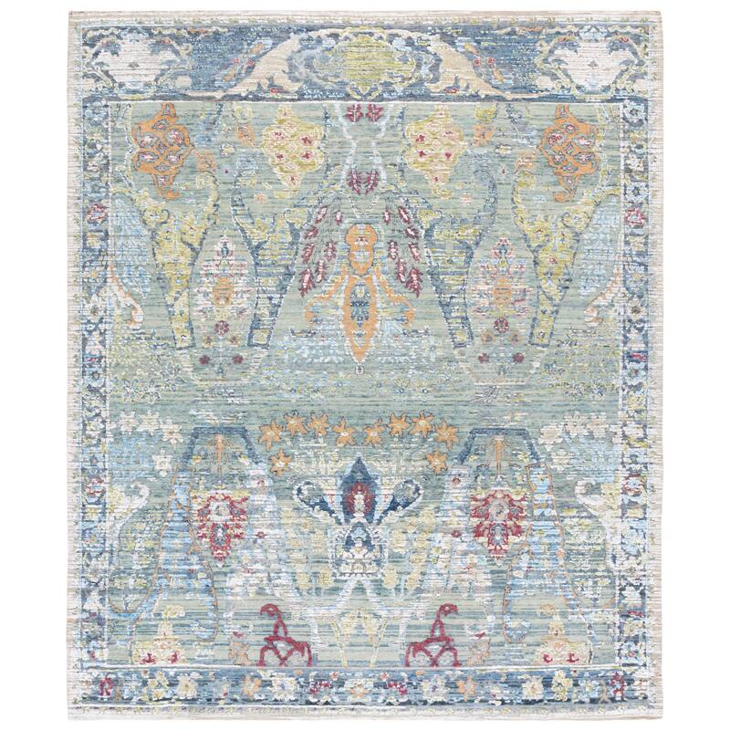 SAFAVIEH Hand-Knotted Jewel of India Adamantia Wool Rug - 8' x 10' - Blue/Beige