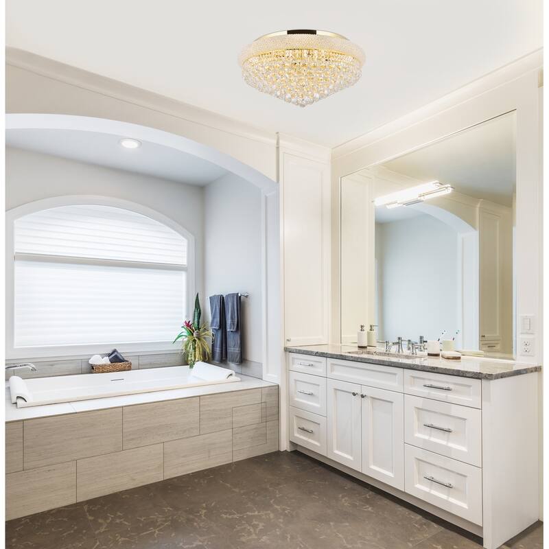 Elegant Lighting Gold 28-inch Royal Cut Crystal Clear Flush Mount