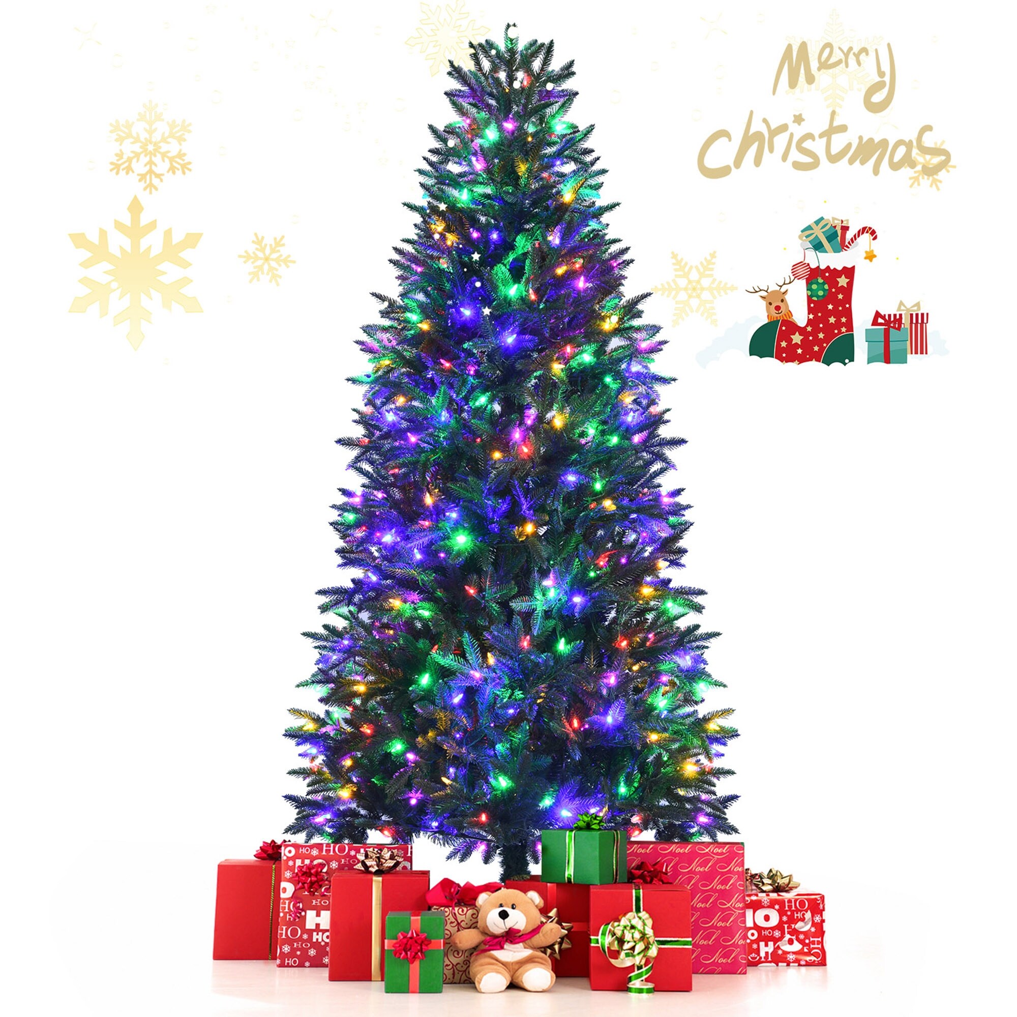 Gymax 6 FT Pre-lit Artificial Christmas Tree w/APP Control & 15