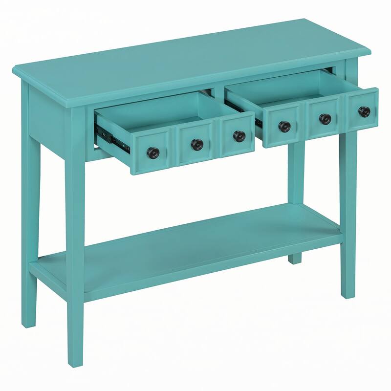 Entryway Table with 2 Drawers(Teal)