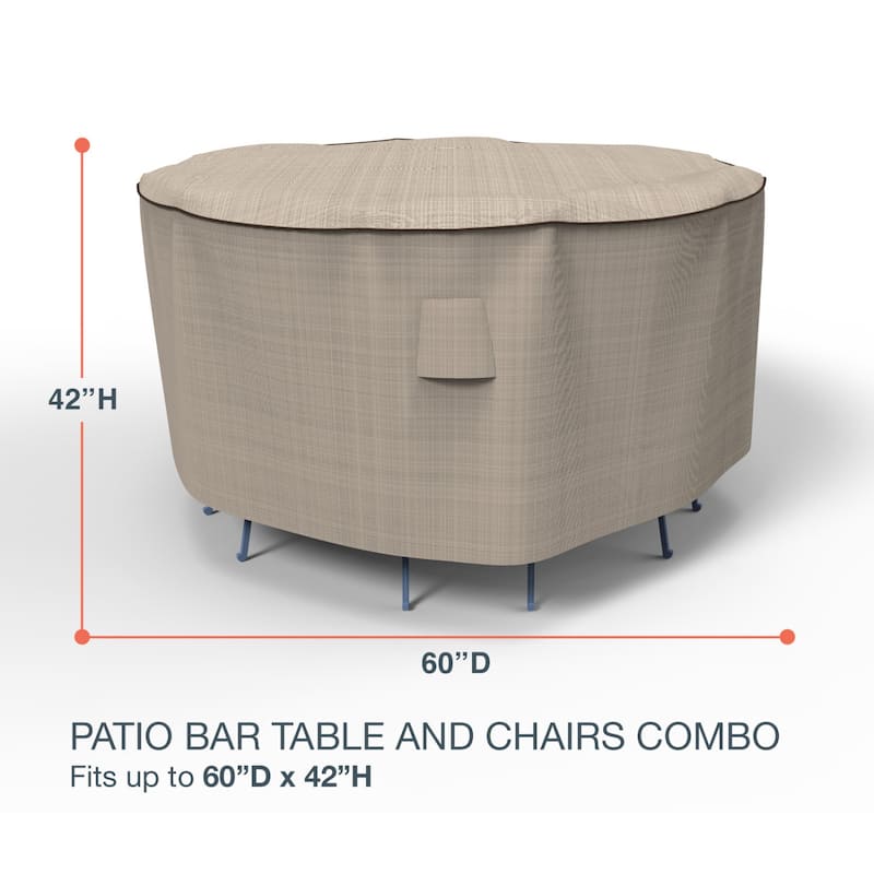 Budge StormBlock™ Mojave Black Ivory Patio Bar Table and Chairs Cover Multiple Sizes