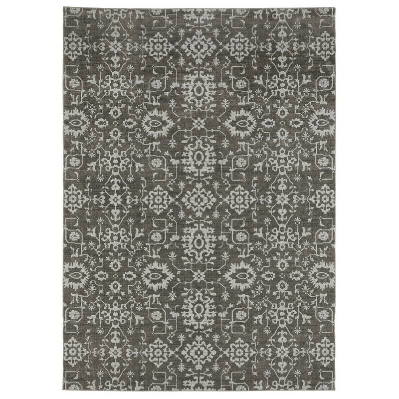 Style Haven Ingram Traditional Borderless Two-Tone Area Rug - 3' 10" x 5' 5" - Grey/ Ivory - Runner/Rectangle