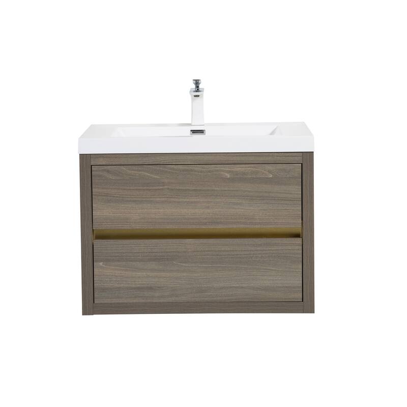 30" Wall Mounted Bathroom Vanity with Sink and Soft Close Drawers