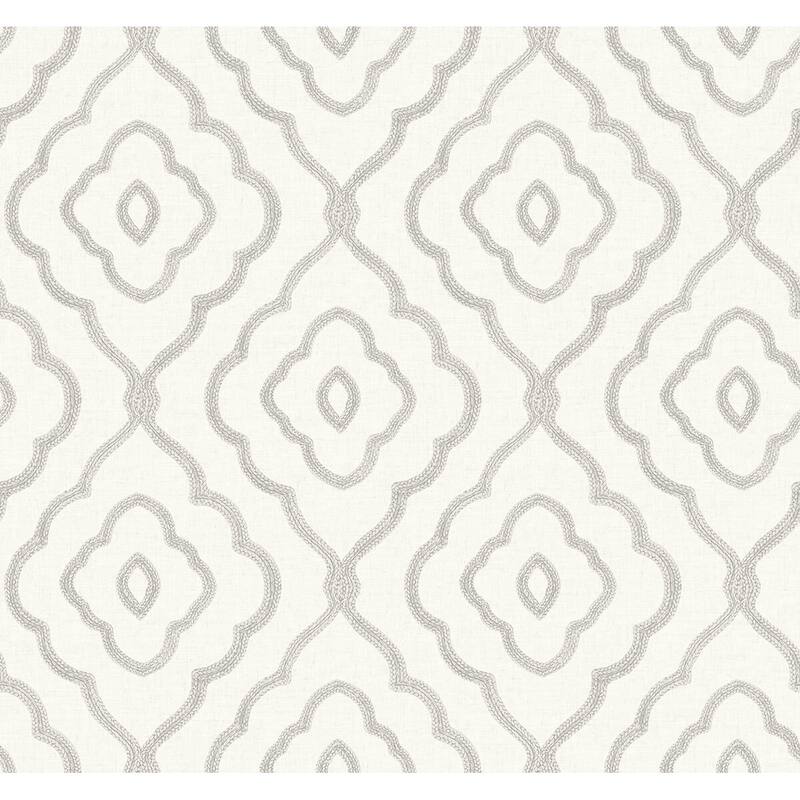 Seabrook Designs Seaside Ogee Unpasted Wallpaper - 27 in. W x 27 ft. L - Daydream Grey