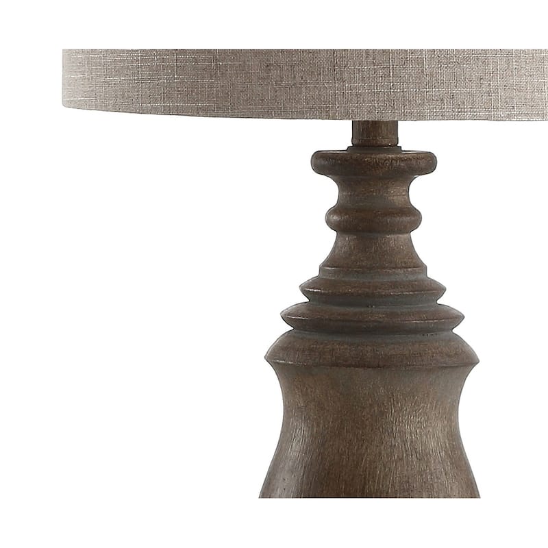 Oslo 28.5" Resin LED Table Lamp, Brown Faux Wood by JONATHAN Y