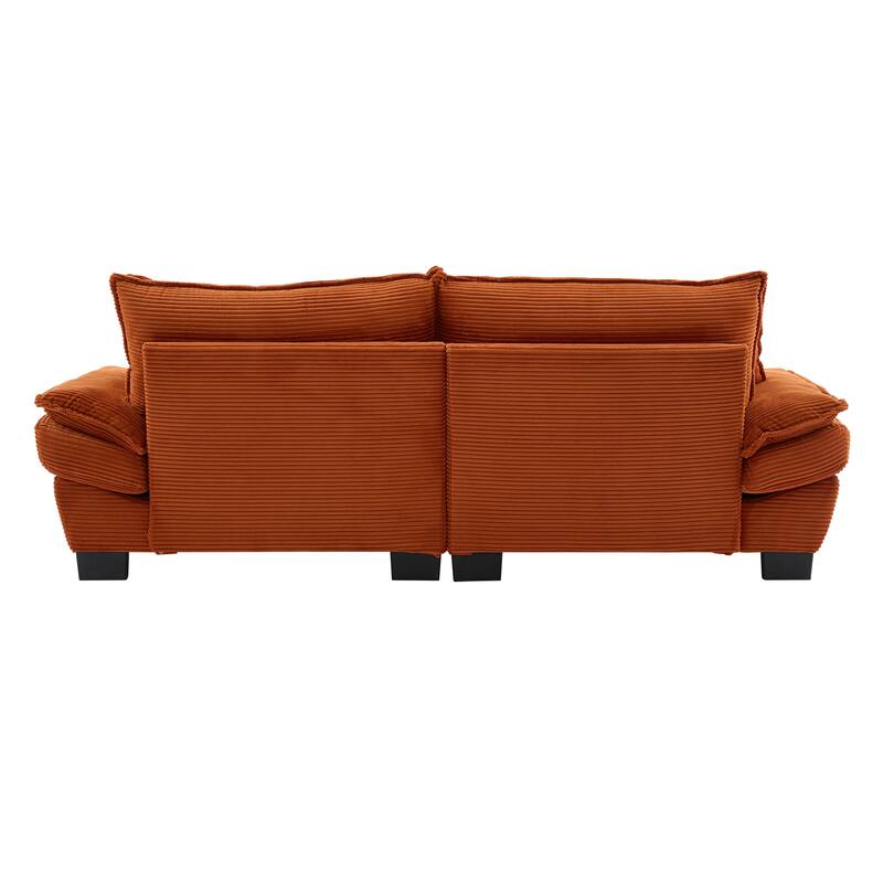 Corduroy Couch Loveseat Sofa with Pillows,Comfy Upholstered Deep Seat Sofa for Bedroom,Living Room,Office