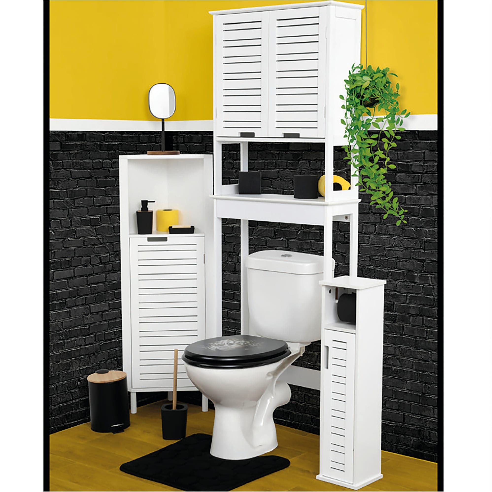 2 in 1 Toilet Paper Holder Stand Cabinet and Reserve - 7.2'L x 7.2W x  29.9H - On Sale - Bed Bath & Beyond - 21868354