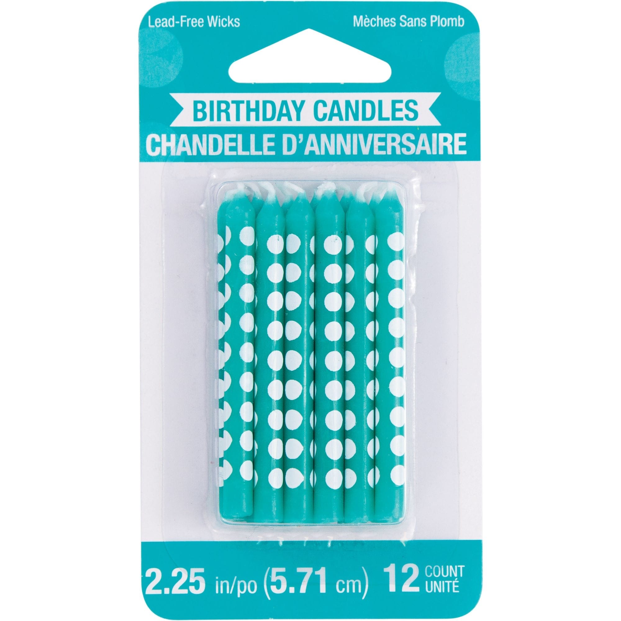 Club 72 Teal Lagoon White Polka Dot Birthday Party Candles 2 25 Overstock