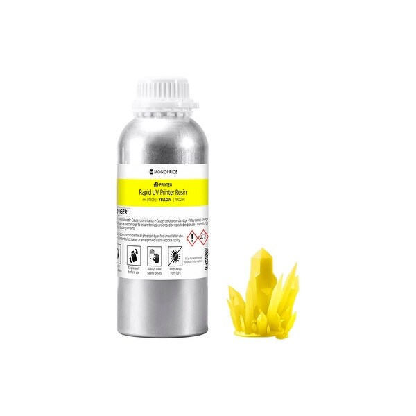 Shop Monoprice Rapid UV 3D Printer Resin 1000ml - Yellow ...